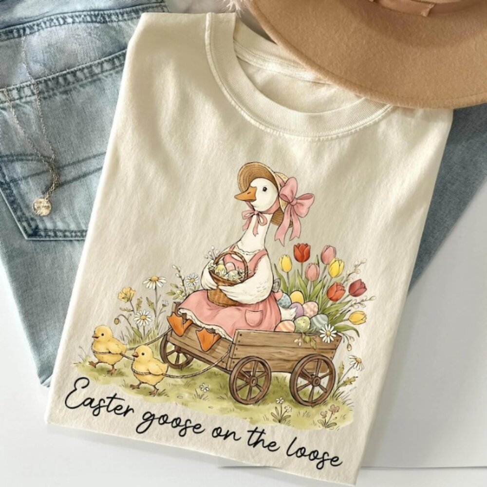 Easter Goose On The Loose Shirt, Cute Goose Easter Shirt
